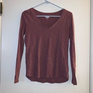 Old Navy mauve v neck long sleeve
